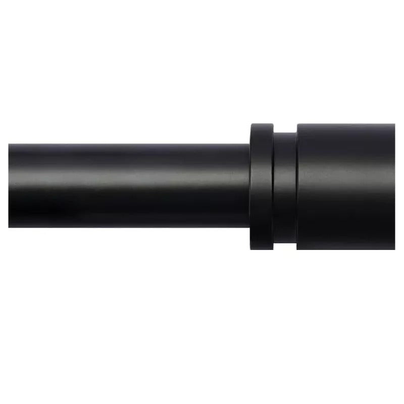 Curtain Rods for Windows 16 to 144 Inches Adjustable Length 1 Inch Diameter Window Curtain Rod with Aluminium Finials, Black