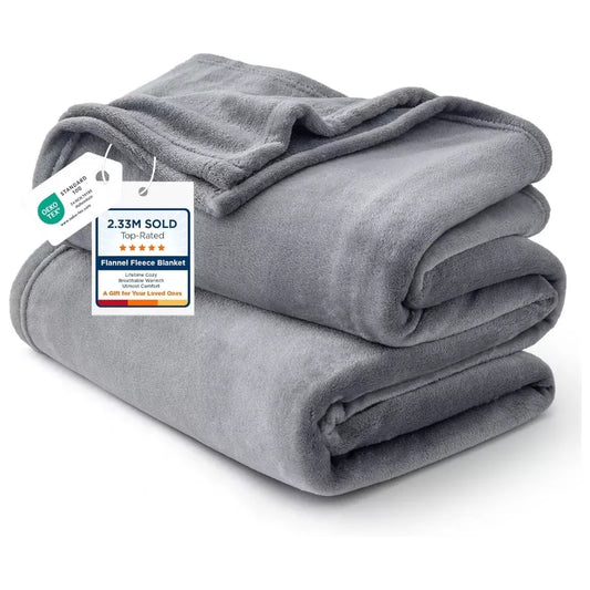 Bedsure GentleSoft Fleece Bed Blankets Queen Size Grey