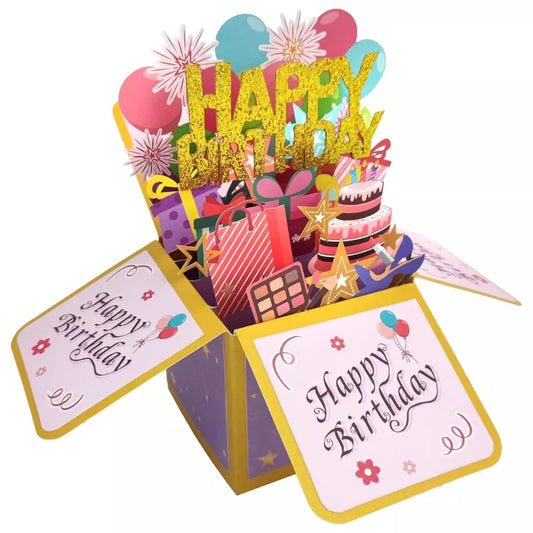 Funny Happy Birthday Pop Up Card, Sweet 3D Birthday Gift