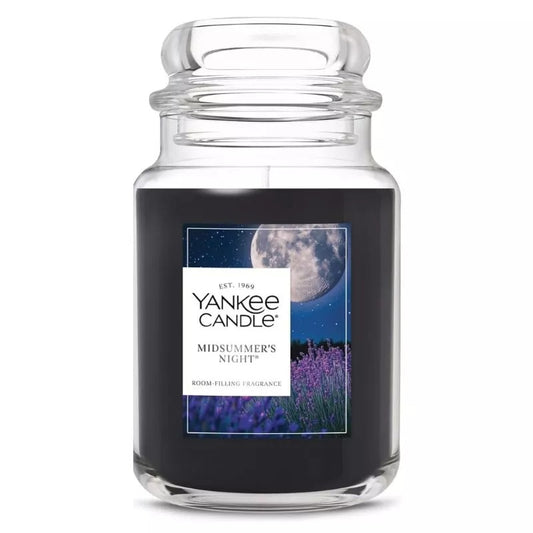Yankee Candle Mid Summer's Night, Scented Candle, 22oz Large Jar with up to 150 Hour Burn, Giftable