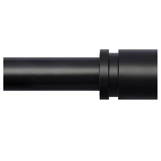 Curtain Rods for Windows 16 to 144 Inches Adjustable Length 1 Inch Diameter Window Curtain Rod with Aluminium Finials, Black