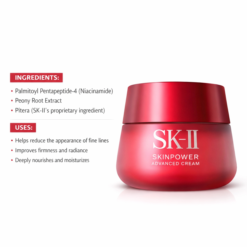 SK-II Skinpower Advance Cream , 2.7 oz Cream | SK-II Skin power Advanced Cream – Anti-Aging Moisturizer for Firm, Youthful Skin (2.7 oz / 80g)